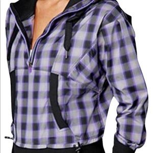 Purple Plaid Run Reflection Activewear Outerwear